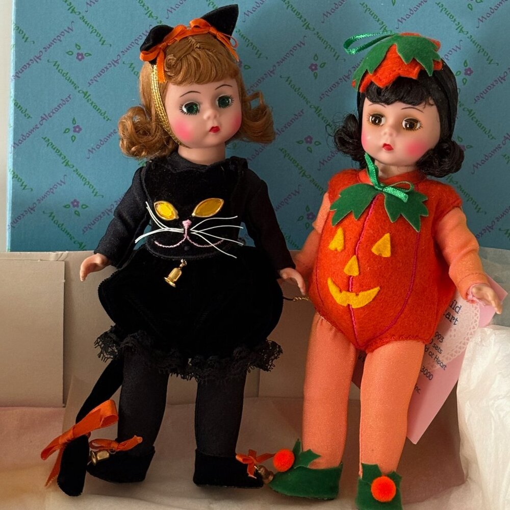 1993 Madame Alexander 8” Doll set TRICK and TREAT 61S Child at Heart LE 861/3000